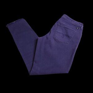 Lucky Brand Womens Lolita Skinny Jeans 8 Raw Hem Low Rise Purple Stretch